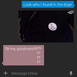 I texted my little sister about finding the pin, her response