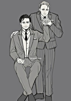 mizozoh:  Hannigram B/W Commission for Catz . man, i miss these