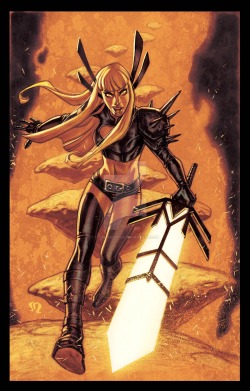 dailydamnation:Illyana charges right inArtist: Stephane Roux