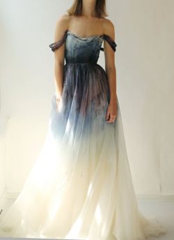 bride2be: Hand-painted and dyed silk organza gown 