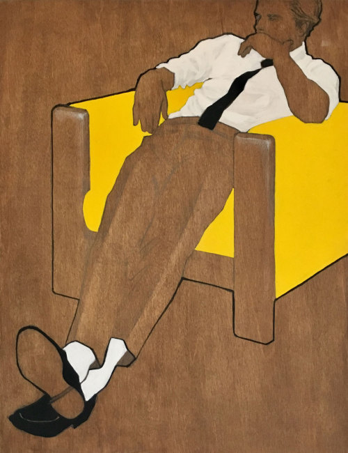 vanmatre:Untitled (2020), mixed media on panel, Ryan McMenamy