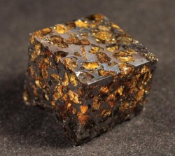 mineralists:  Pallasite Meteorite Cube  -