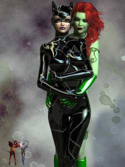   Tempting Twosome - Catwoman and Poison Ivy by RenderPretender