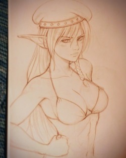 mircosciamart:Drawing of Alleyne from Queen’s Blade. Last day