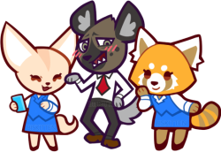 biskitten:   I watched aggretsuko in one sitting, so I drew them