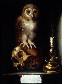 blackpaint20:  Vanitas with owl Anonymous, 17th century 