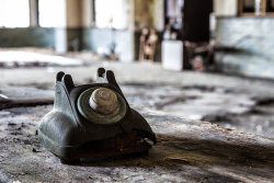 Remnants of a rotary phone in Japan’s oldest abandoned hotel