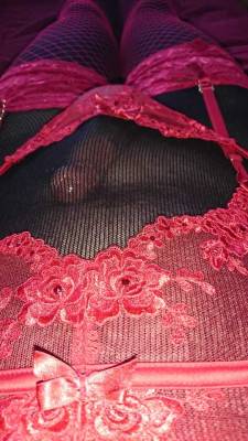 mr-in-lingerie:  Peekaboo, I see some one getting excited  Delicious&hellip;