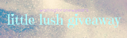 waitingforanewyear:  ☆ Lush Giveaway! ☆ I thought I’d