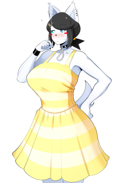 theycallhimcake:  local punk dog tries on a sundress (and actually