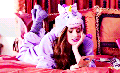 selfiebc:  Eliza Dooley wearing her unicorn pajamas 