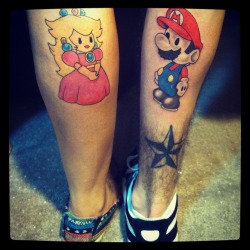 fuckyeahtattoos:  Mario and his Princess Peach  My boyfriend