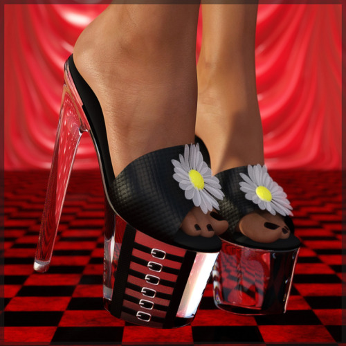 Bring the warm days back, at least to your feet. Feel the flower power! New Daisy Heels for Genesis 3/V7 by SynfulMindz! 5 Mats for the shoes and Iray optimized! Open you Daz Studio 4.8 and make your V7 proud! This product is also 18% off until 10/22/2015