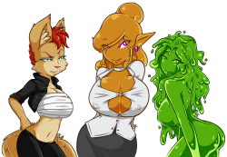 Trials in Tainted Space NPC busts!Officer Penny, Flahne, and