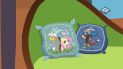 redpilled: Fluttershy own pillows with just Discord in it. Let
