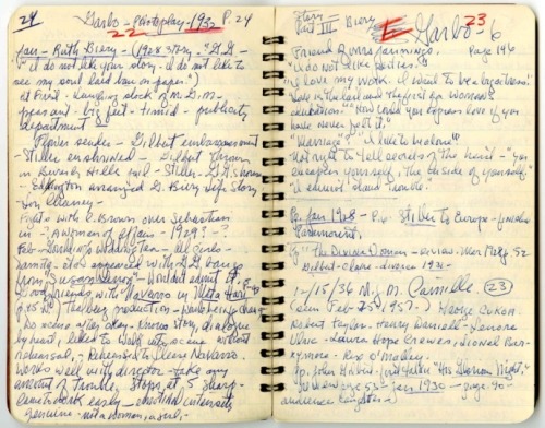 Louise Brooks research notebook, 1956 Nudes & Noises  