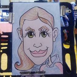 Doing caricatures at the Melrose Farmer’s Market at Memorial