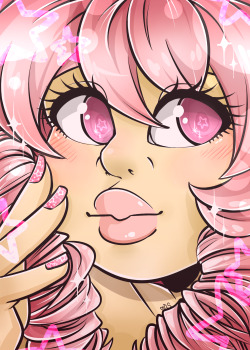 darkmagic-sweetheart:  Rose Quartz Portrait done from two day