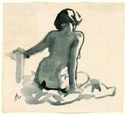 colin-vian:    Félix Vallotton, Femme assise de dos, vers 1915