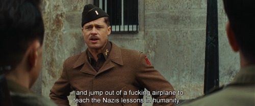 angrysmoll: stevenscrivello: Inglourious Basterds (Quentin Tarantino, 2009) #big mood 