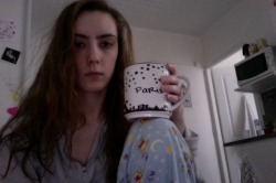 my sunday morning: sipping tea out of a mug the size of my head