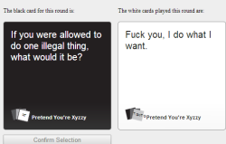 bestofcardsagainsthumanity:  I won the round by the way. 