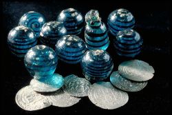 coolartefact:  Viking glass board game pieces from Birka, Sweden.