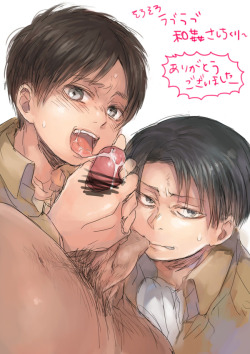 ochinie:  Eren & Levi service ♥エレリとモブリとモブエレと尿