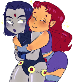 artythang:@anextremelysadmeme suggested starfire and raven and