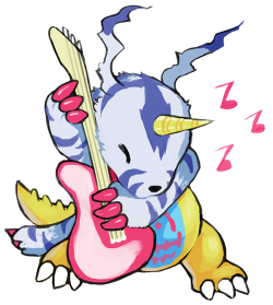 shiraui:  it’s 3am here’s a pic of gabumon shreddin it 🎸🎸🎸