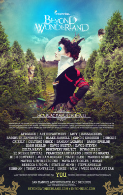 aciid-drip:  j8k3:  Beyond Wonderland 2013 Line Up!   One day