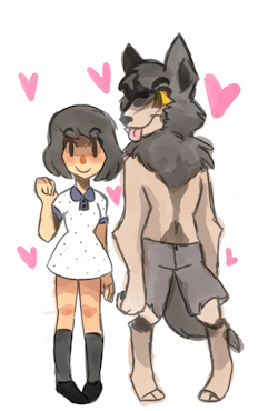 ghostosphere:  Cute girl and her werewolf datefriend