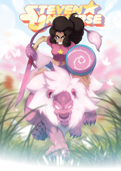 tovio-rogers:  stevonnie and lion riding into battle   > .<