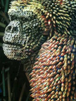 Astounding artistry (Gorilla likeness sculpted from coloured
