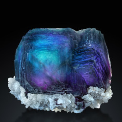 hematitehearts:Crazy Blue/Purple Fluorite on CalciteLocality: