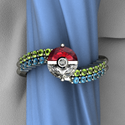 thefrogman:  Geek Engagement Rings Pt.3 Pokemon [artgemsjewelers]