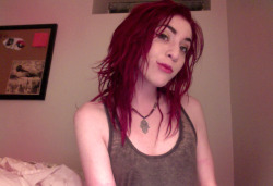 midnightxsolace:  oops dyed my hair red/magenta. my hair is so