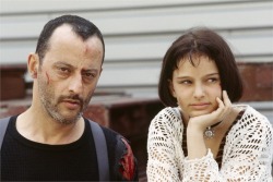 Jean Reno and Natalie Portman on the set of Léon: The Professional