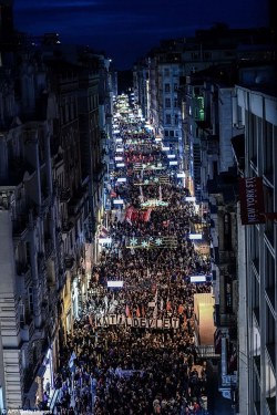 Thousands of protesters take part in a march against the deadly