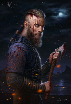 gregopalinski:  Fan art of Ragnar from the TV series Vikings.