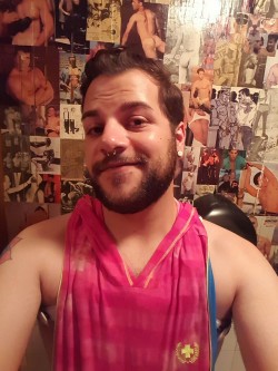 fuzzywuzzywuza:  Drunk and at underwear night at the Woodshed.