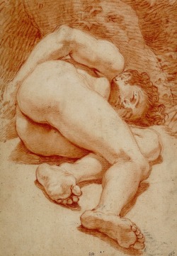 sculppp: Benedetto Luti (1666 –1724)  A reclining male nude.