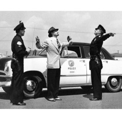 barrio-dandy:  #1950s #pachuco stopped by lapd in #downtown #LosAngeles