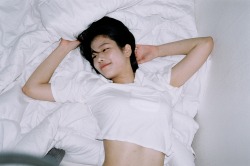 americanapparel:  Soyoung wears the Mid-Length Pocket Tee and
