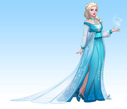 princessesfanarts:Redesigning Elsa’s dress - Speedpaint by