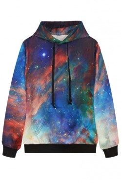 humorpicksfun:   Galaxy Print Hoodie  Ombre Tree Print Hoodie