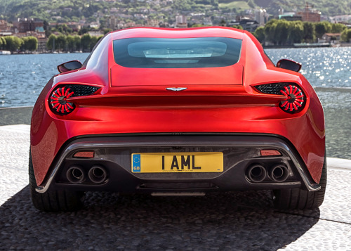 carsthatnevermadeitetc:  Aston Martin Vanquish Zagato, 2017.Â Aston Martin has revealed the production version of the limited edition Zagato Coupe. AÂ production run of 99 cars will be built to order at Aston Martinâ€™s production facility in Gaydon,