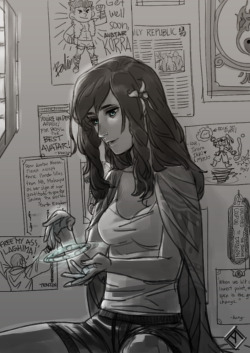 maveartworks:  A quick sketch of Korra recovering in her room