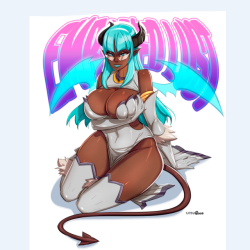 udsmut: Commission #3 out of 4 of the Succubabes. The icy, curvaceous