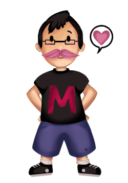 chiioko:  I hope the transparency works. I haven’t done it in a while. I tried to do an EarthBound style for Mark, but I’ve never done it before, so hopefully it came out okay! I used reference from the back of old packaging. And I just had to add